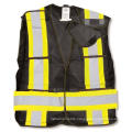 Black 100% Polyester Soft Mesh Safety Vest